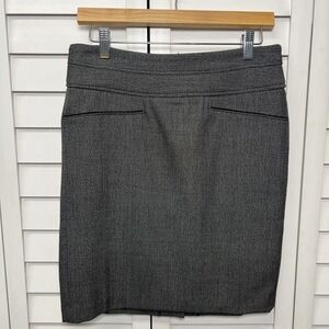 Vivienne Tam Stretch Pencil Skirt Preppy Classic Career Business Size 2 Gray